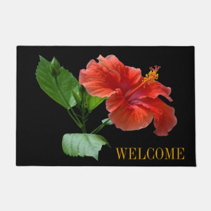 Tapete Da porta vermelha do hibiscus de Milão esteira