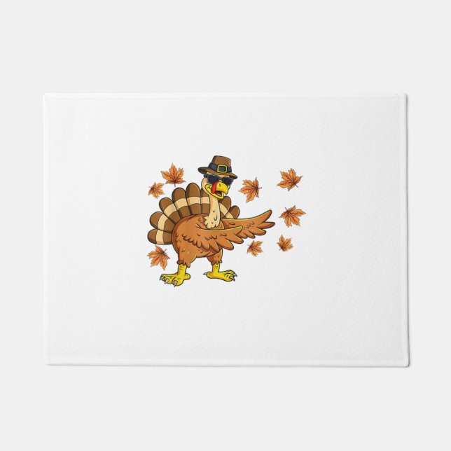 Tapete Dabbing Turkey Dia de Ação de Graças dá presentes  (Frente)