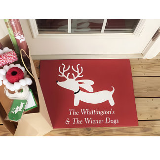 Tapete Dachshund Christmas Reindeer Wiendeer Personalize