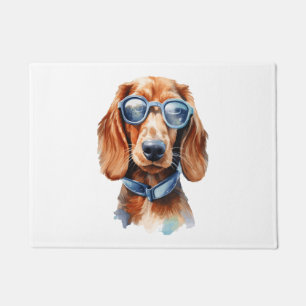 Tapete Dachshund com óculos de sol
