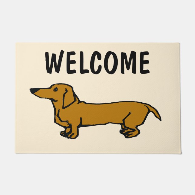 Tapete Dachshund Door Mat Bem-vindo (Frente)