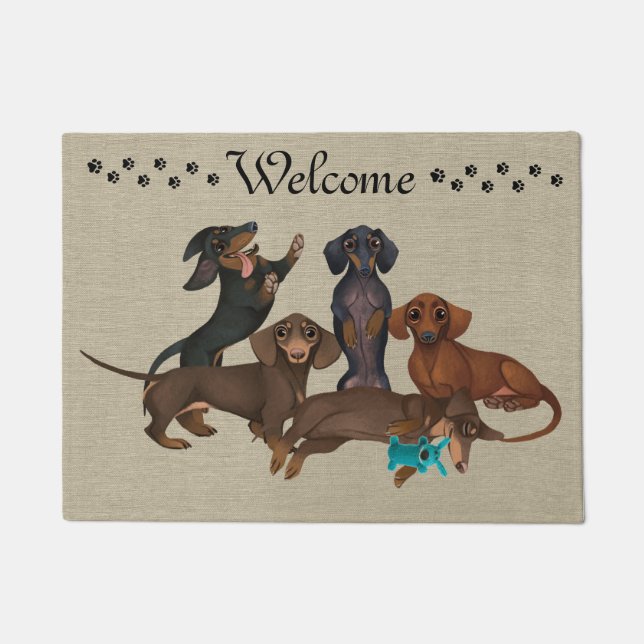 Tapete Dachshund Door Mat Welcome Mat New Home Decor (Frente)