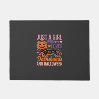 Tapete Dachshund Engraçado Abóbora de Halloween Amante de