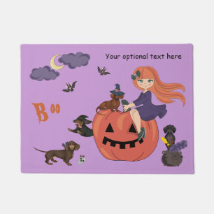 Tapete Dachshund Halloween Doormat Personalizado