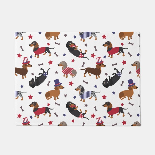 Tapete Dachshund Patriótico (Frente)