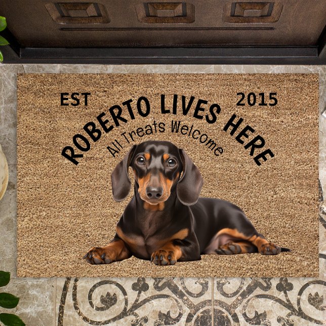 Tapete Dachshund Personalizado Dog Lover Doormat (Criador carregado)