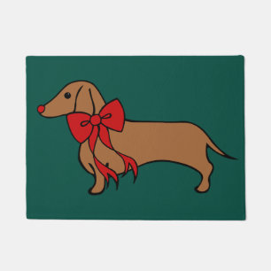 Tapete Dachshund Puppy Doormat Natal clássico