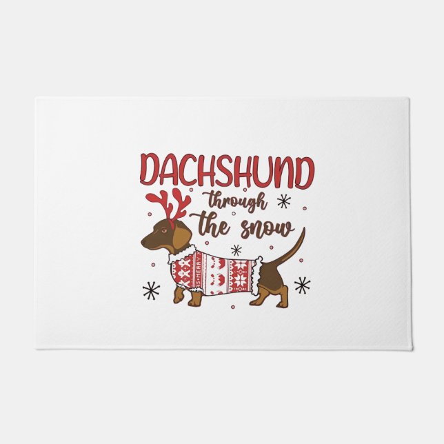 Tapete Dachshund Through The Snow Christmas Dog Lover (Frente)