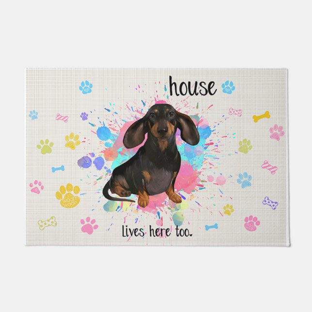 Tapete Dachshund Welcome Doormat, Bons Boas-Vindas Mats (Frente)
