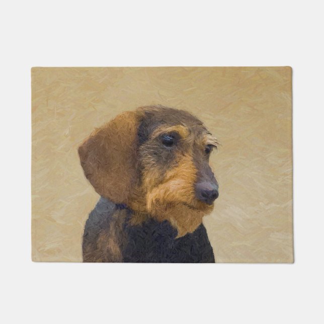 Tapete Dachshund (Wirehaired) Pintura Original para Cacho (Frente)
