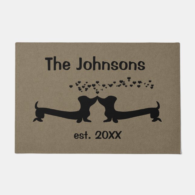 Tapete Dachshunds casados no amor (Frente)