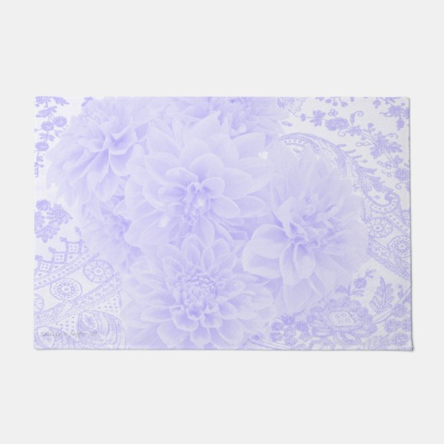 Tapete Dahlias em azul (Frente)