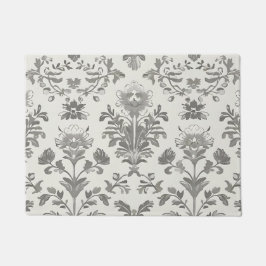 Tapete Damasceno Floral Branco Vitoriano Antigo