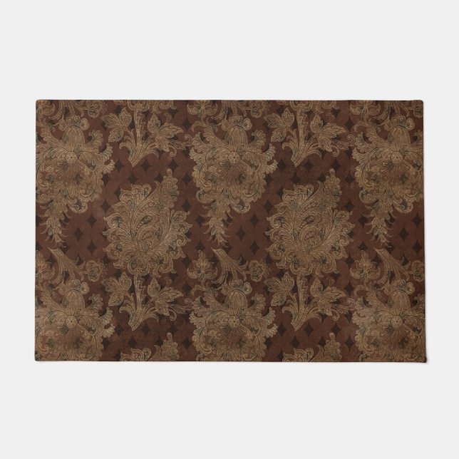 Tapete Damasco de outono escuro (Frente)