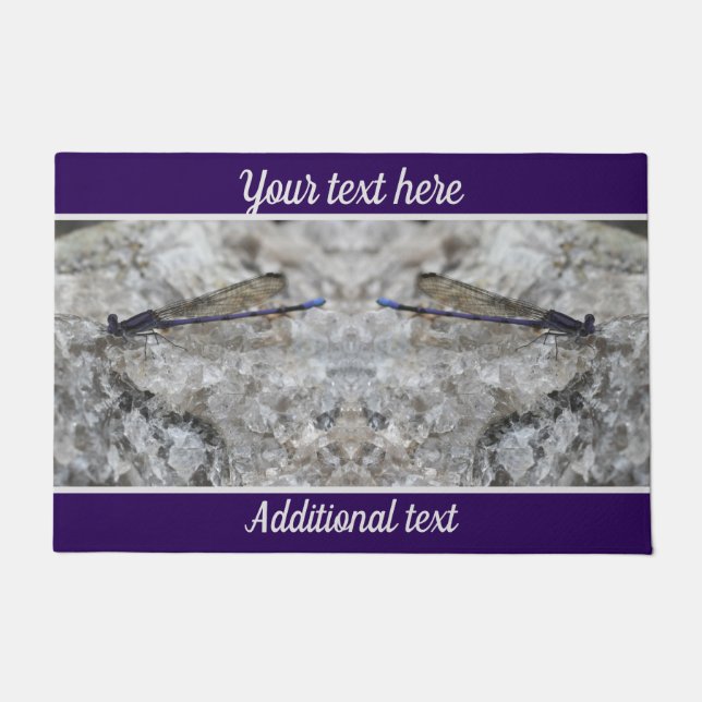 Tapete Damselfly Roxa No Quartz Rock Personalizado (Frente)