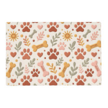 Tapete de Alimentação de Pet Boho | Pata Desenhada