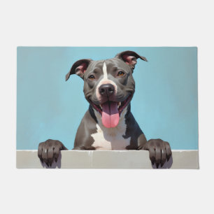Tapete de Arte com Cachorro Pitbull
