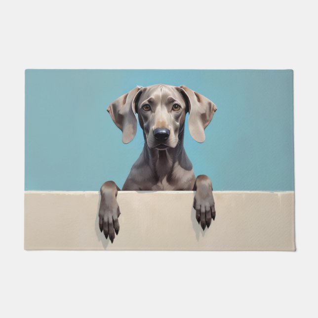 Tapete de Arte com Cachorro Weimaraner (Frente)