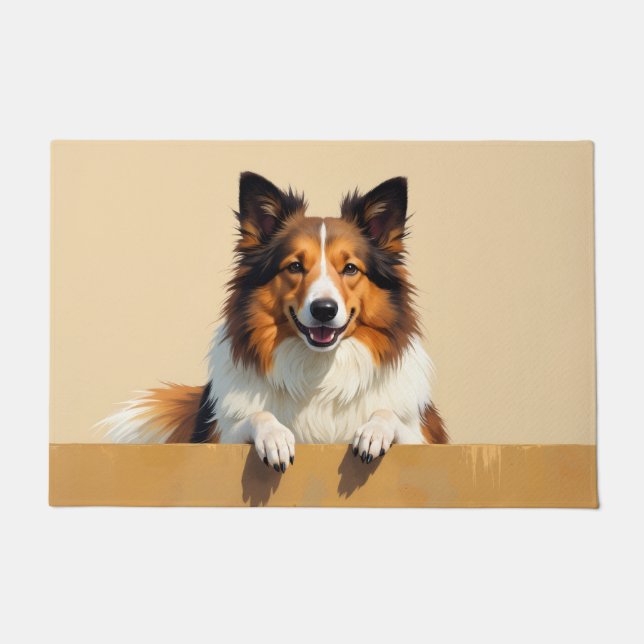Tapete de Arte com Rough Collie (Frente)
