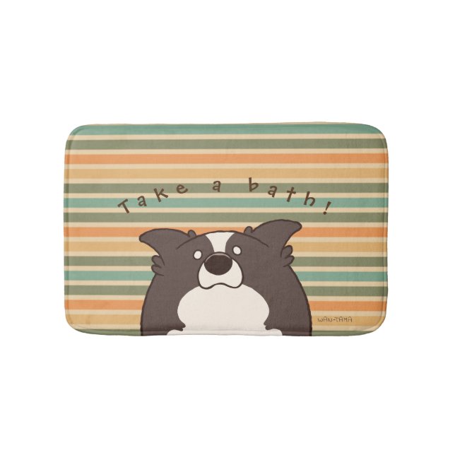 Tapete De Banheiro ボーダーコリー "ボダたま(黒)" -Retro- (frente)