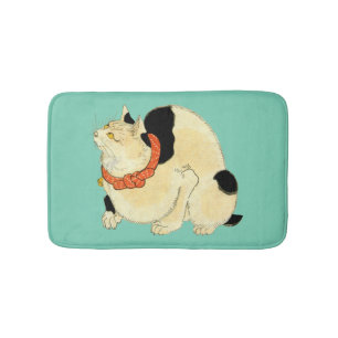 Tapete De Banheiro 日本猫, gato japonês do 国芳, Kuniyoshi, Uki