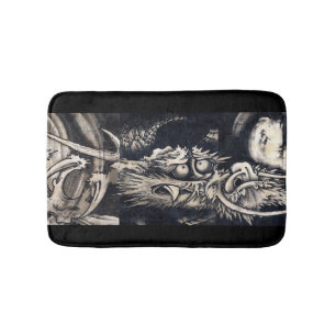 Tapete De Banheiro 雲 龍 図, 曾 蕭 白 Dragão com Nuvem, Sumi-e