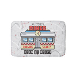 Tapete De Banheiro 50 Retroativo Anos 50 de Sinal de Diner de Núcleo