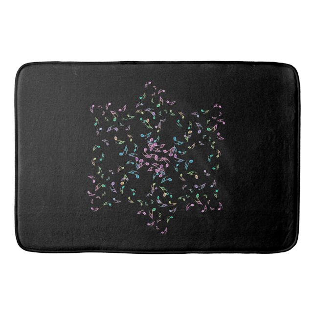 Tapete De Banheiro A música nota a estrela no preto (Frente)