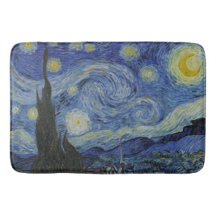 Tapete De Banheiro A Noite Estrelada, pintura a óleo, Vincent Van Gog