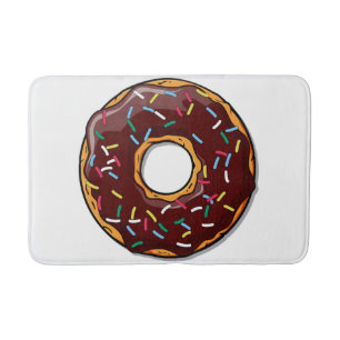 Tapete De Banheiro A rosquinha dos desenhos animados do chocolate com