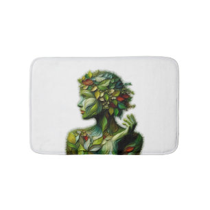Tapete De Banheiro A Senhora Verde - Fundo Branco