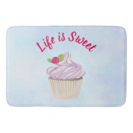 Tapete De Banheiro A vida é um Cupcake rosa doce