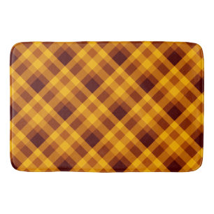 Tapete De Banheiro Abóbora-branca Xadrez-laranja Grande Banheira