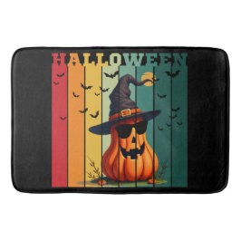 Tapete De Banheiro Abóbora engraçada fofa de Halloween vintage outono