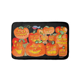 Tapete De Banheiro Abóboras de Halloween com Animais
