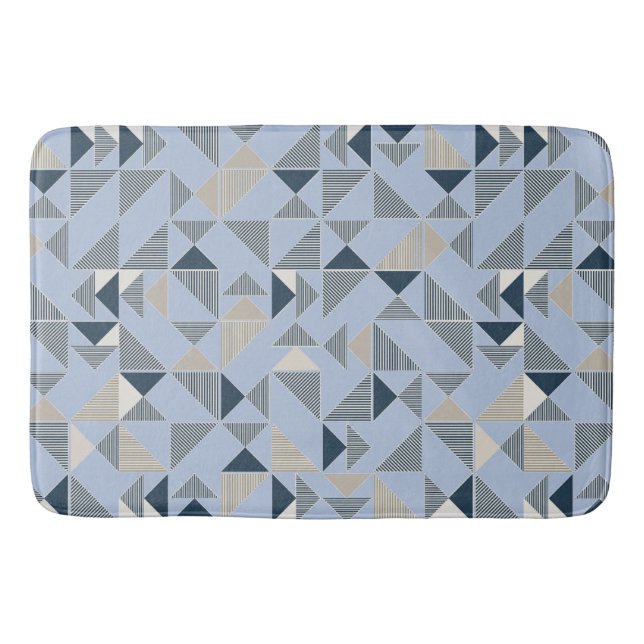Tapete De Banheiro Abstract Blue Grey Geometric Pattern (Frente)