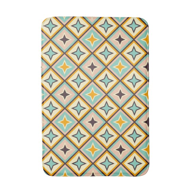 Tapete De Banheiro Abstract geometric pattern with diamond shapes (Frente Vertical)
