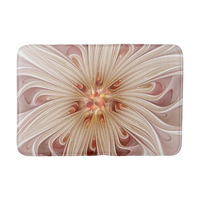 Tapete De Banheiro Abstract Modern Peach Pastel Flower Fractal Art (Frente)