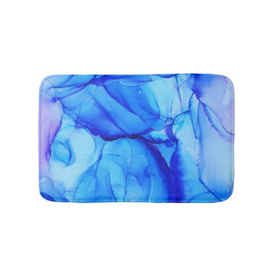 Tapete De Banheiro Abstrato azul púrpura em espiral contemporânea