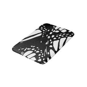 Tapete De Banheiro Abstrato Black & White Monarfly Butterfly