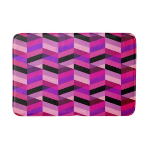 Tapete De Banheiro Abstrato Chevron/Herringbone   Rúpias e Violetas