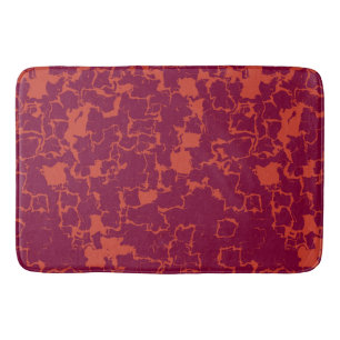 Tapete De Banheiro Abstrato cor-de-rosa quente e laranja