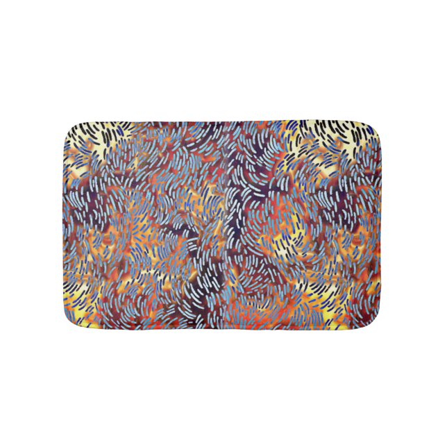 Tapete De Banheiro Abstrato de arte moderna - Amarelo vermelho (frente)