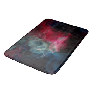 Tapete De Banheiro abstrato de fumo rosa e azul