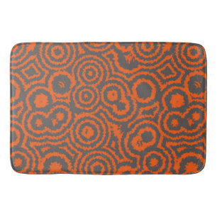 Tapete De Banheiro abstrato de laranja e cinza