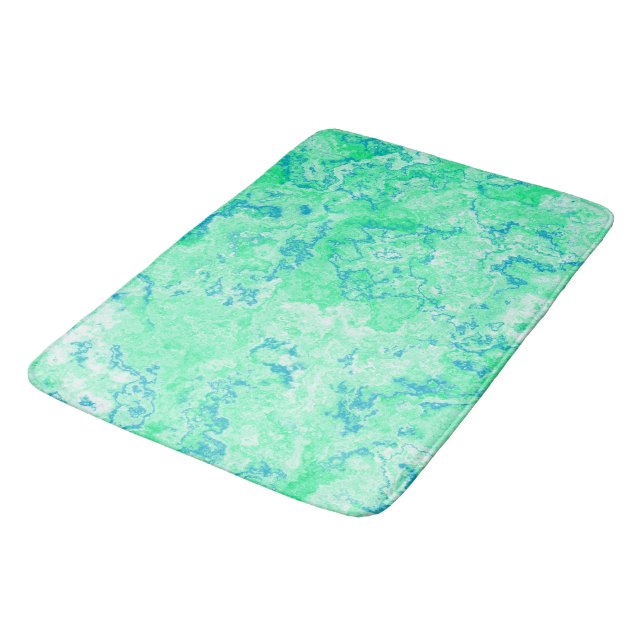 Tapete De Banheiro Abstrato de mármore azul e verde (Angulado)