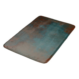 Tapete De Banheiro Abstrato de mármore em ferrugem e em teal