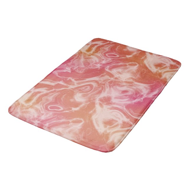 Tapete De Banheiro Abstrato de mármore rosa e laranja (Angulado)