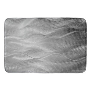 Tapete De Banheiro Abstrato de metal escovado com prata