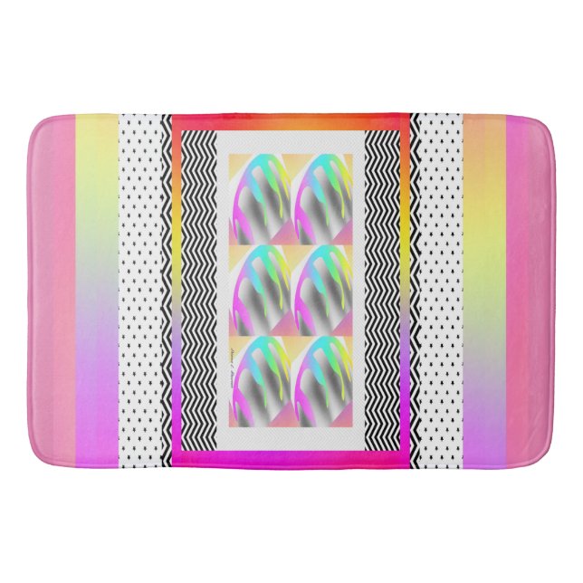 Tapete De Banheiro ABSTRATO FEATHERS+CHEVRON Design (Frente)
